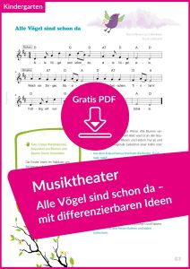 Kleine Aufführung Musiktheater Alle vögel sind schon da frühling kindergarten